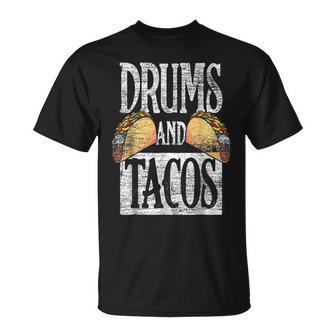 Tacos Cinco De Mayo Music Drummer Drums T-Shirt - Monsterry