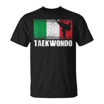 Taekwondo Sport Italy Flag Italian Martial Artist T-Shirt - Monsterry UK
