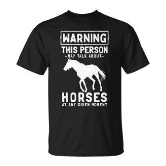Talk About Horses Horseback Riding Horse Lover T-Shirt | Mazezy
