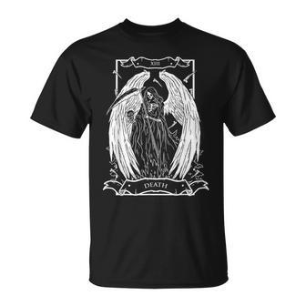 Tarot Card The Death Xiii Angel Skull Style T-Shirt - Seseable
