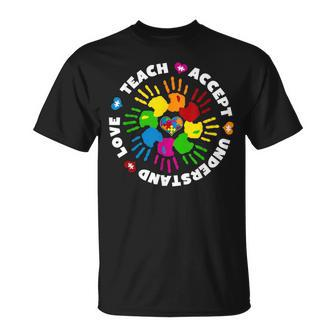 Teach Accept Love Understand Autism Awareness T-Shirt | Mazezy UK