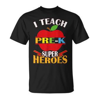 I Teach Prek Superheroes Back To School Teacher Appreciation T-Shirt - Monsterry AU