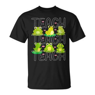 Teacher Cute Frogs Pet Animal Lover Teaching School Student T-Shirt - Seseable