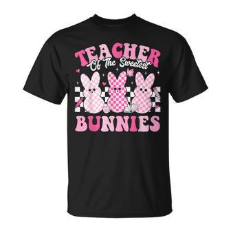 Teacher Of The Sweetest Bunnies Happy Easter Day Teachers T-Shirt | Mazezy