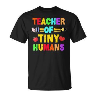 Teacher Of Tiny Humans Preschool Nursery Pre-K Instructors T-Shirt - Monsterry