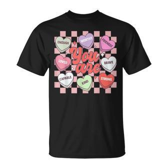 Teacher Valentines Day Candy Heart T-Shirt - Seseable