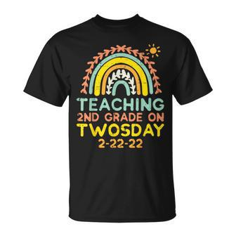 Teaching 2Nd Grade Twosday 2-22-22 Rainbow 2S Teacher Women T-Shirt - Monsterry CA