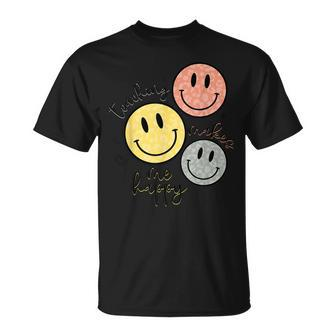 Teaching Makes Me Happy Smile Face School For Teacher T-Shirt | Mazezy