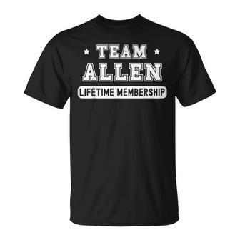 Team Allen Lifetime Membership Family Last Name T-Shirt - Seseable