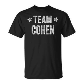 Team Cohen Last Name Cohen Family Member Surname T-Shirt - Seseable