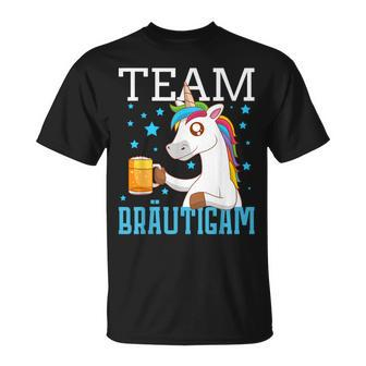 Team Groom Polterabend Stag Night Unicorn Jga T-Shirt - Seseable
