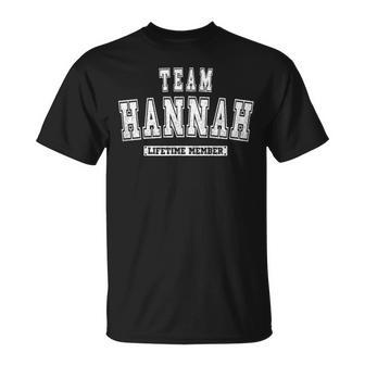 Team Hannah Lifetime Member Family Last Name T-Shirt - Seseable