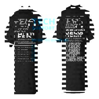 Tech Support Checklist Sysadmin Computer Nerd T-Shirt - Thegiftio