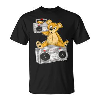 Teddy Bear Boombox By San Francisco Street Artist Zamiro T-Shirt - Monsterry