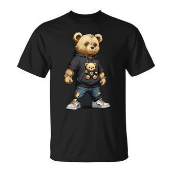Teddy Bear Gangster In Hip Hop Street Clothes T-Shirt - Monsterry AU