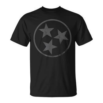 Tennessee Flag Gray Stars Volunr State Vintage T-Shirt - Monsterry CA