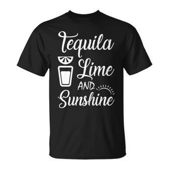 Tequila Lime Sunshine Margarita Vacation Drinking Party T-Shirt - Monsterry