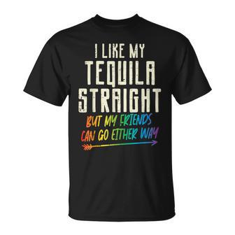 Tequila Straight Friends Either Way Gay Pride Ally Lgbtq T-Shirt - Monsterry DE