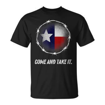 Come And Take It Texas Flag Barbed Wire Patriotic Usa T-Shirt | Mazezy