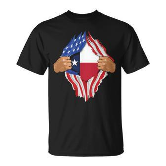 Texas Roots Inside State Flag American Proud T-Shirt | Mazezy