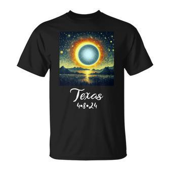 Texas Solar Eclipse Van Gogh Starry Night 2024 T-Shirt - Thegiftio