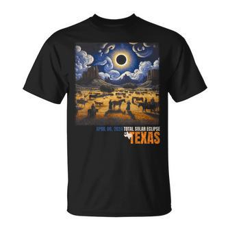 Texas Total Solar Eclipse Retro April 8 2024 Astronomy T-Shirt | Mazezy