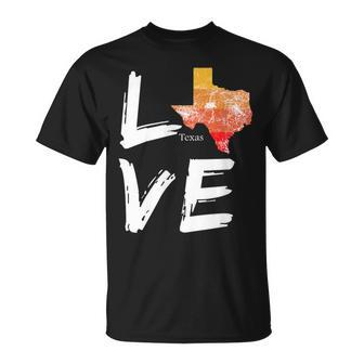 Texas Tx Map Souvenir Love Distressed State T-Shirt - Monsterry