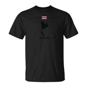 Thailändische Flagge Mit Landkarte Und Name Des Landes Thailand T-Shirt - Geschenkecke