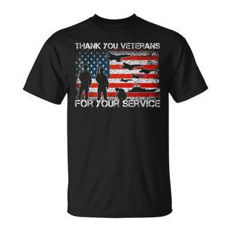 Thank You For Your Service Patriotic Thank You Veterans Day T-Shirt - Seseable