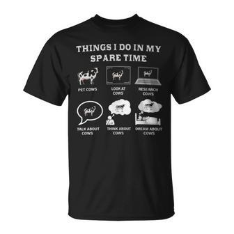 Things I Do In My Spare Time Cow Lover Farmer Cows T-Shirt - Monsterry UK