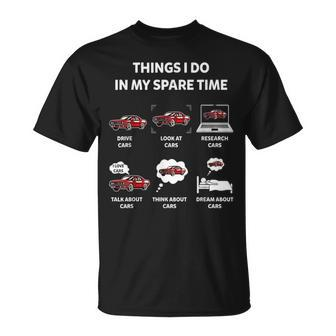 Things I Do In My Spare Time Car Graphic & Womens T-Shirt - Thegiftio UK