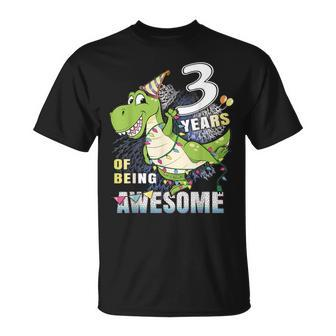 Third Birthday Dinosaur For 3 Year Old Boys Dino 3Rd Bday T-Shirt - Thegiftio UK