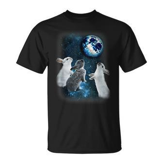Three Rabbits Howling At The Moon Galaxy Parody T-Shirt - Thegiftio UK