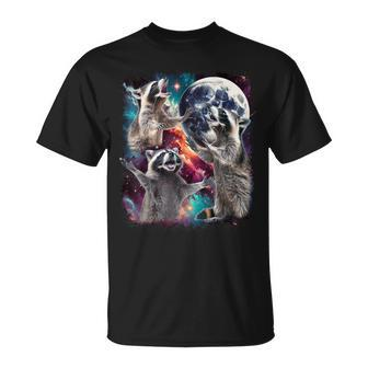 Three Racoon Moon 3 Racoon Moon Cursed Meme T-Shirt - Monsterry UK