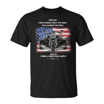 Three Wheels Do Both Usa Flags Trike T-Shirt - Monsterry CA