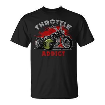 Throttle Addict Awesome Cool Bobber Motorcycle T-Shirt - Monsterry UK