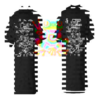 Tie-Dye Cool Frog Peace Sign Hippie T-Shirt | Mazezy