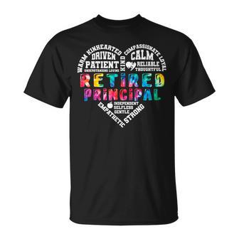 Tie Dye Heart Retired Principal Class Of 2023 Retirement T-Shirt - Monsterry