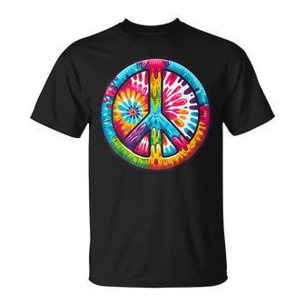 Tie-Dye Peace Sign Hippie T-Shirt - Seseable