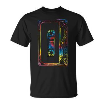 Tie Dye Retro Mixtape 80'S Blank Cassette Tape T-Shirt - Monsterry UK