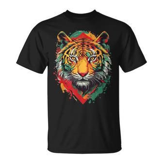 Tiger Junenth Cool Black History African American Flag T-Shirt - Seseable