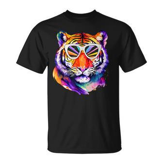 For Tiger Lovers Graphic Cool Tiger Sunglasses T-Shirt - Thegiftio UK