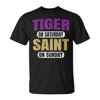 Tiger On Saturday Saint On Sunday Souvenir Vintage T-Shirt - Monsterry AU