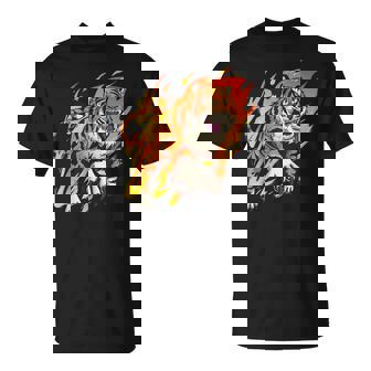 Tigre Avec Flammes Amoureux Du Tigre T-Shirt - Cadeauxyz