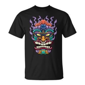 Tiki Mask Hawaiian Luau Talisman Tiki Totem Hawaii T-Shirt - Monsterry UK