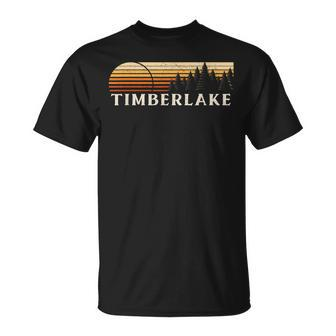 Timberlake Va Vintage Evergreen Sunset Eighties Retro T-Shirt - Seseable