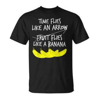 Time Flies Arrow Fruit Flies Banana T-Shirt - Monsterry UK