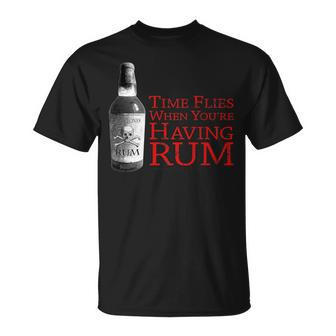 Time Flies When You're Having Rum Pirate T-Shirt - Monsterry