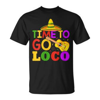 Time To Go Loco Cinco De Mayo Guitar T-Shirt - Monsterry