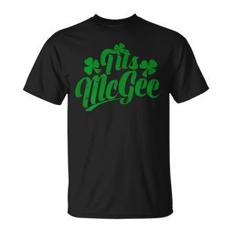 Tits Mcgee Vintage St Patrick's Day Shamrocks Retro T-Shirt - Monsterry DE